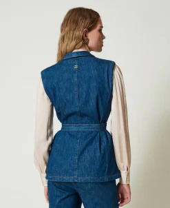 Jeansweste Mit Gürtel