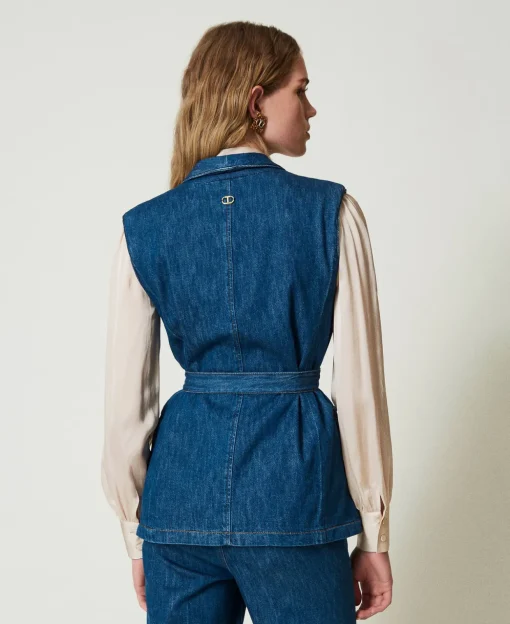 Jeansweste Mit Gürtel