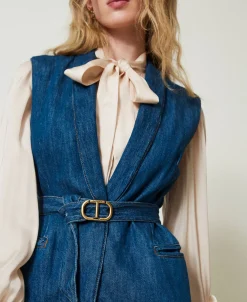 Jeansweste Mit Gürtel