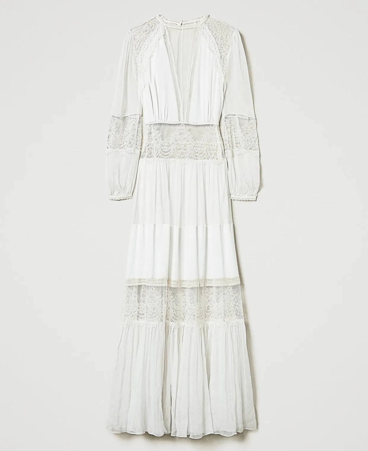 Kleid Aus Seidenkrepon Mit Spitze