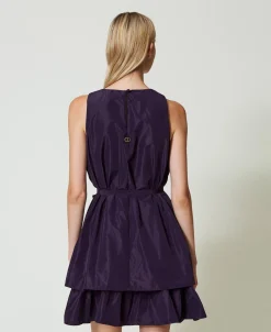 Kurzes Kleid Aus Taft Mit Volants