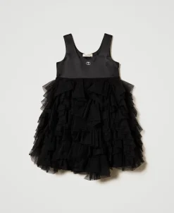 Kurzes Kleid Mit Tüllvolants