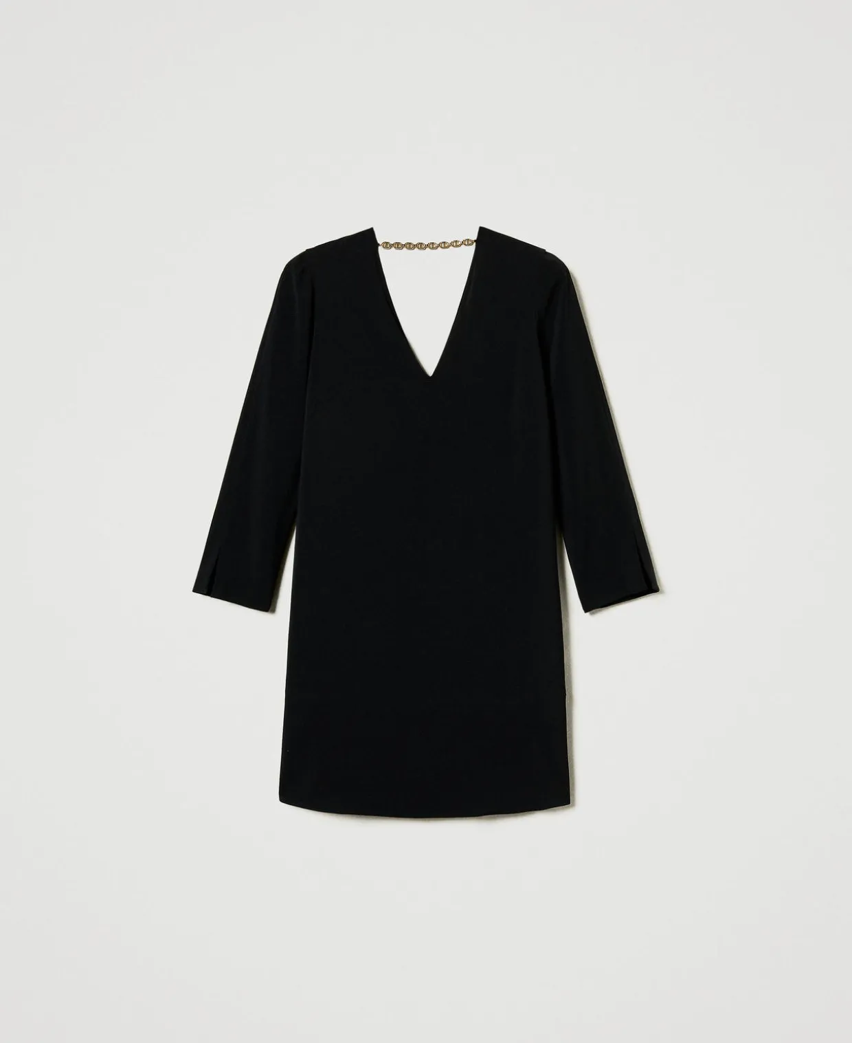 Kurzes Kleid Mit Volant Und „Oval T“-Kettchen