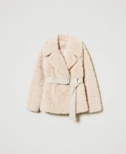 Kurzmantel Aus Pelzimitat Mit Oval Ts