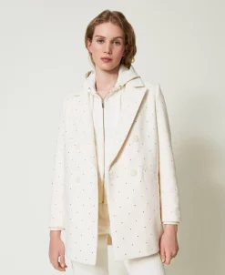 Kurzmantel Aus Tuch Mit Strass