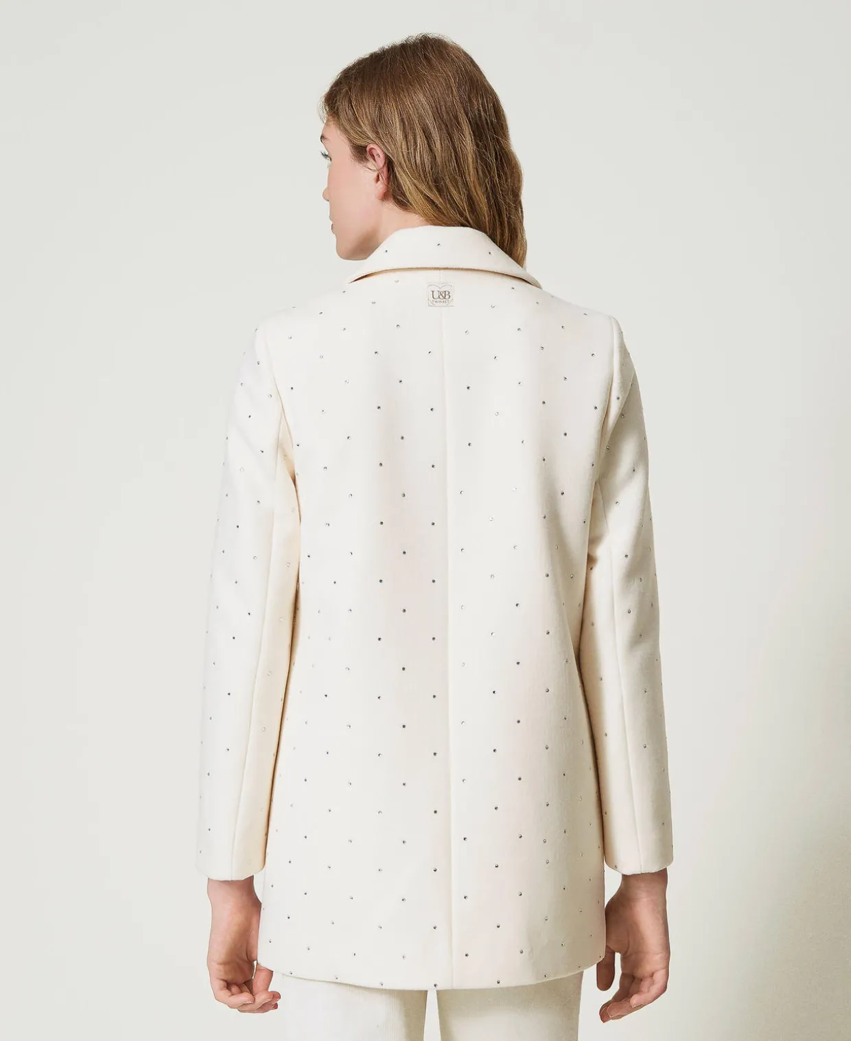 Kurzmantel Aus Tuch Mit Strass