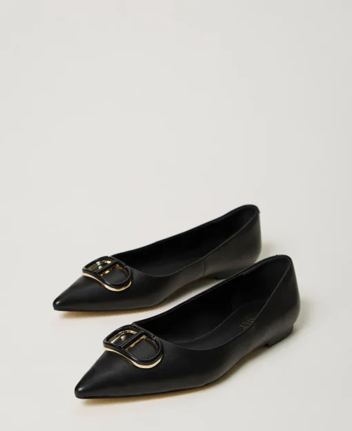 Lederballerina Mit Oval T