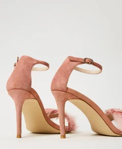 Ledersandalette Mit Federn