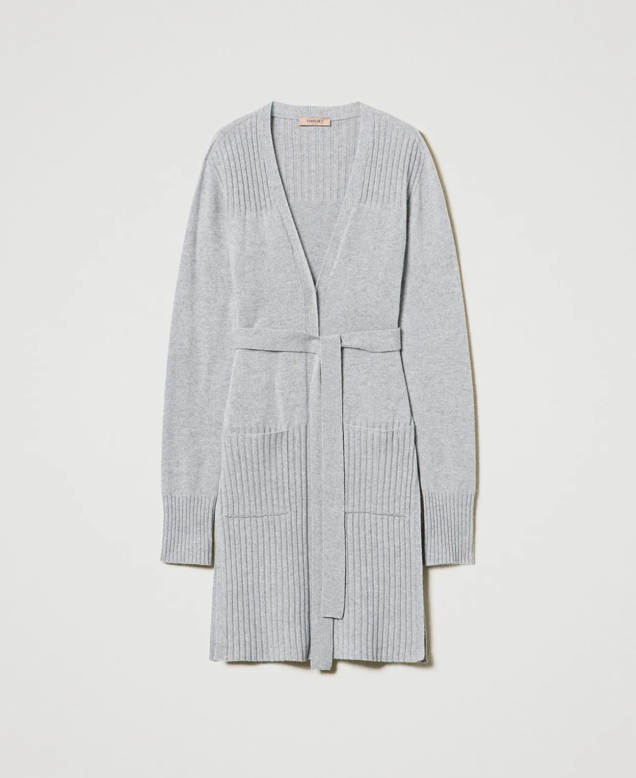 Maxicardigan Aus Wolle-Lurex-Mischung