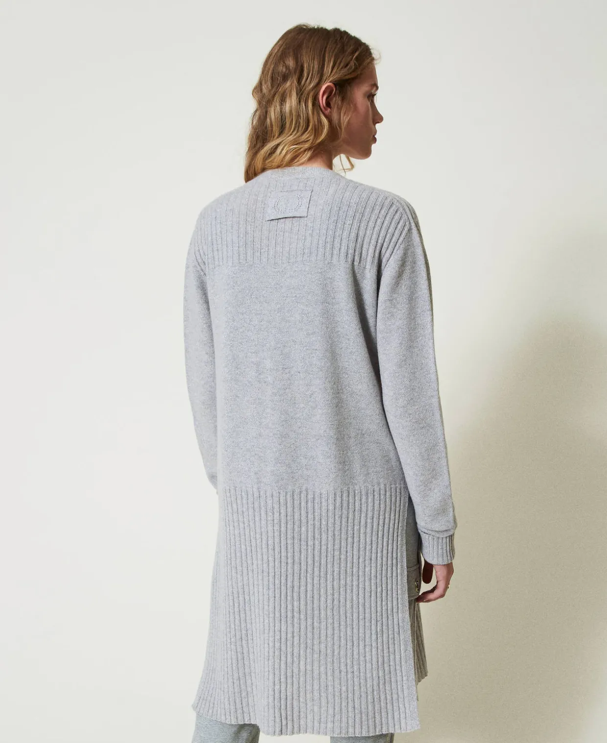 Maxicardigan Aus Wolle-Lurex-Mischung