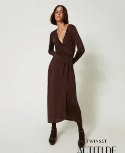 Maxikleid Aus Jersey Mit Seitlichem Faltenwurf