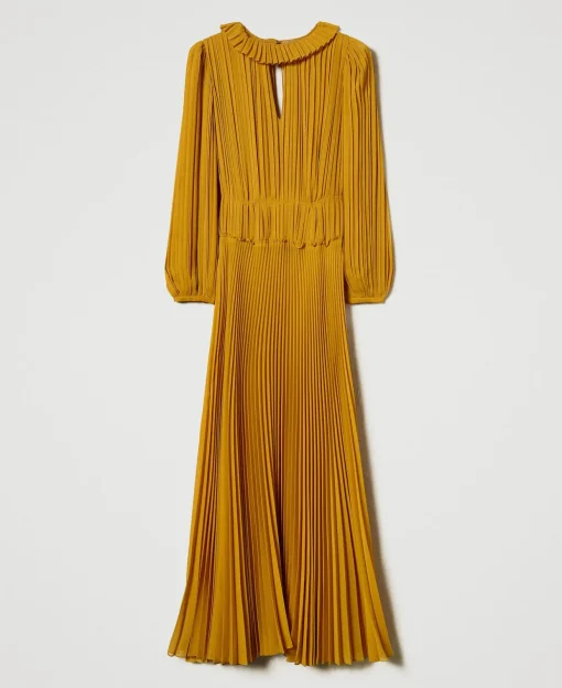 Maxikleid Aus Plissiertem Georgette