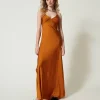 Maxikleid Aus Satin Mit Schmalen Trägern
