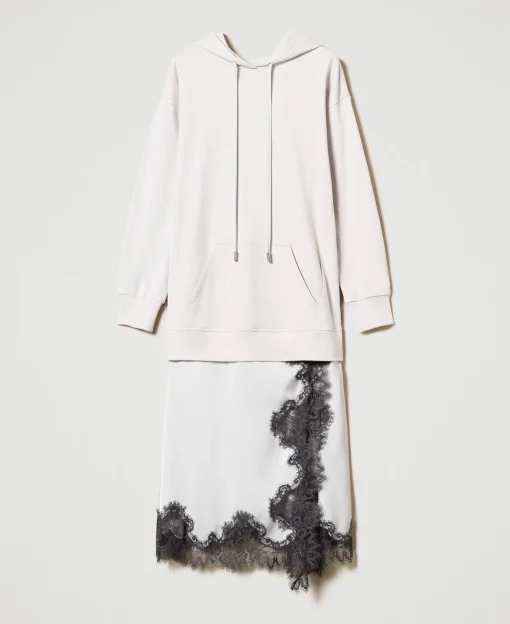Maxikleid Aus Sweatstoff Und Satin