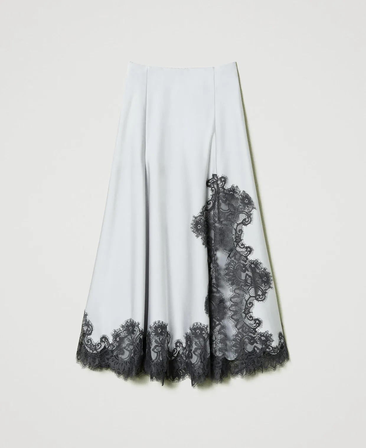 Maxirock Aus Satin Und Spitze