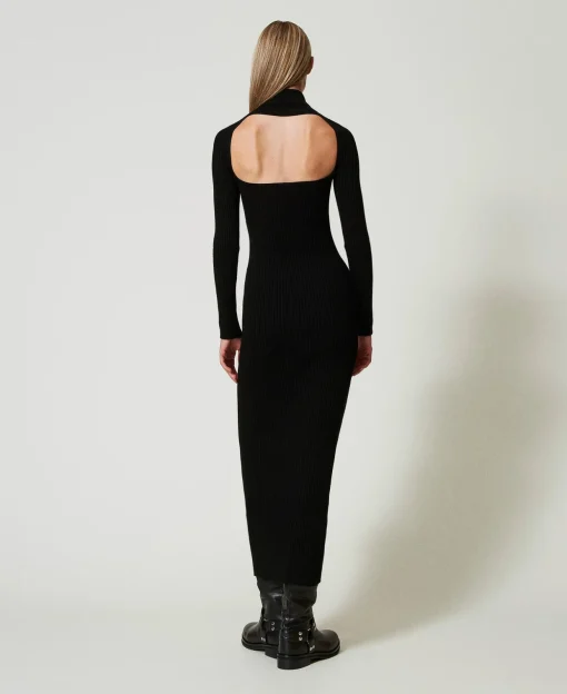 Maxistrickkleid Mit Cut-out
