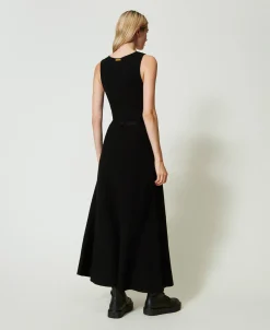 Maxistrickkleid Mit Gürtel