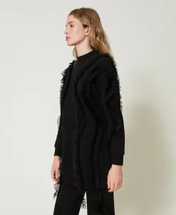 Maxisweatshirt Mit Tüllvolants