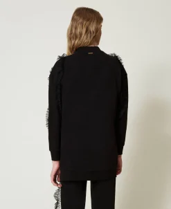 Maxisweatshirt Mit Tüllvolants