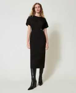 Midikleid Mit „Oval T“-Gürtel