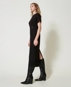 Midikleid Mit „Oval T“-Gürtel