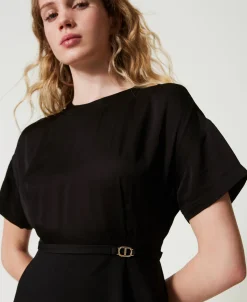 Midikleid Mit „Oval T“-Gürtel