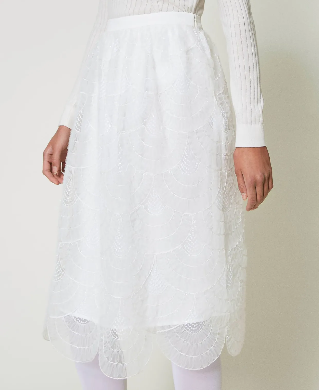 Midirock Aus Organza Mit Stickereien