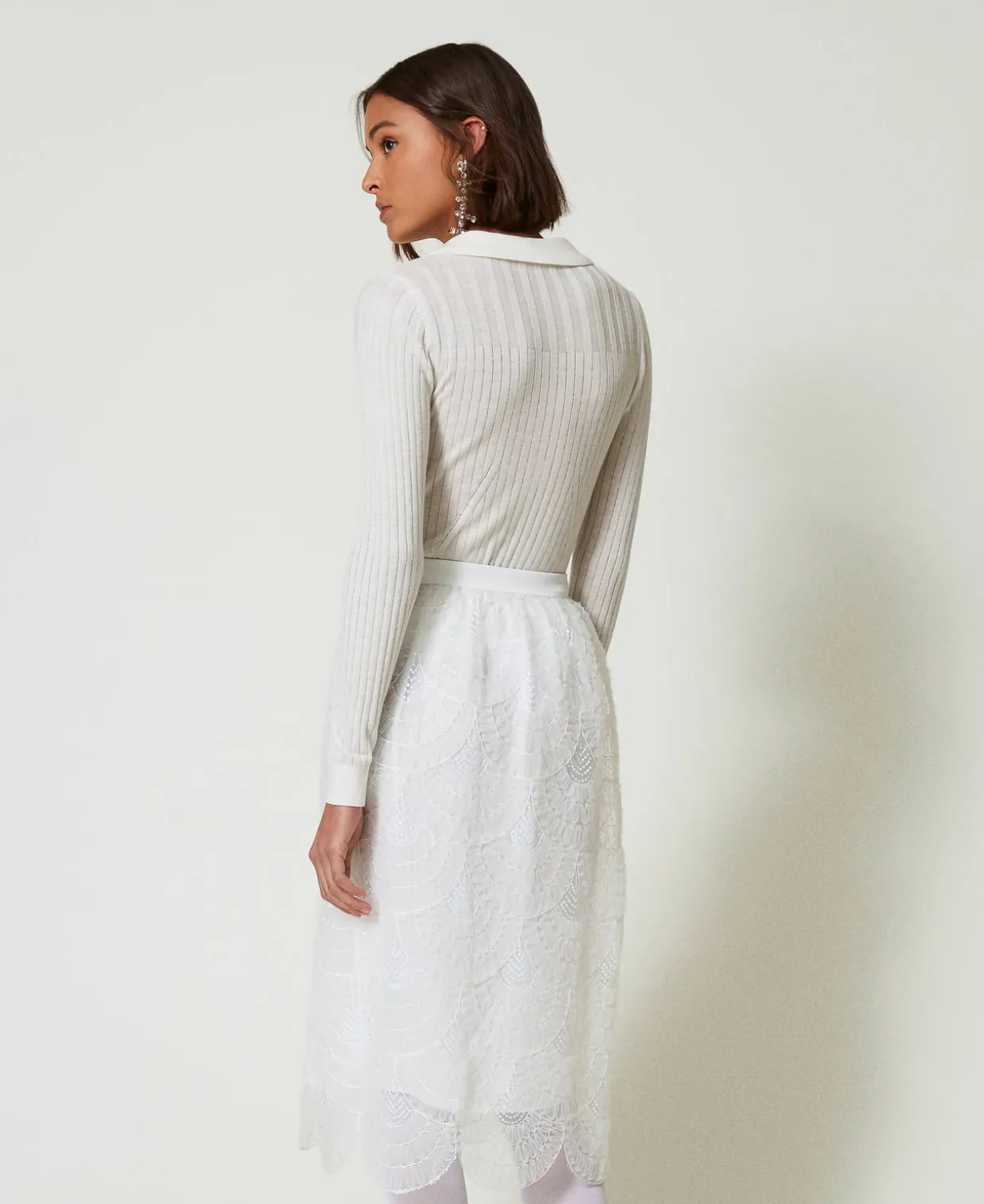 Midirock Aus Organza Mit Stickereien