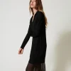 Midi-Strickkleid Mit Unterkleid