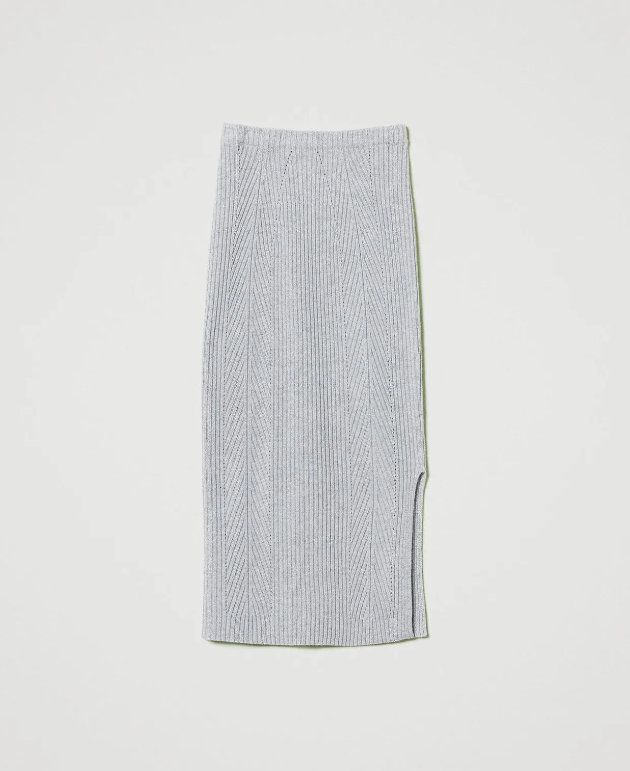 Midi-Strickrock Aus Wolle-Lurex-Mischung