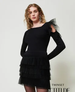 Ministrickrock Mit Tüllvolants