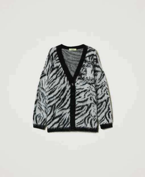 MYFO Cardigan Aus Animal-Jacquard