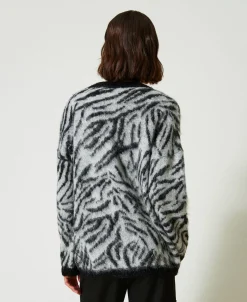 MYFO Cardigan Aus Animal-Jacquard