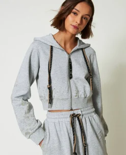 MYFO Cropped-Sweatjacke Mit Glitzerprint