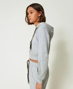 MYFO Cropped-Sweatjacke Mit Glitzerprint