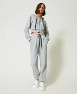 MYFO Cropped-Sweatjacke Mit Glitzerprint