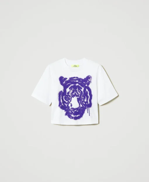 MYFO Kasten-T-Shirt Mit Print Und Pailletten