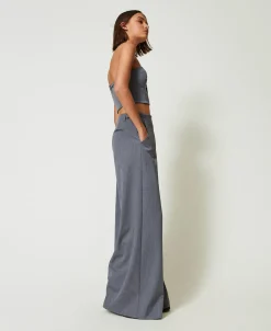 MYFO Palazzohose Mit Stickerei