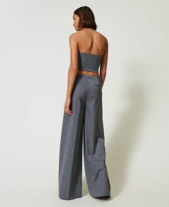 MYFO Palazzohose Mit Stickerei