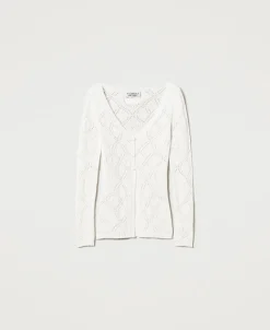 Nahtloser Cardigan Aus Treeblend-Garn