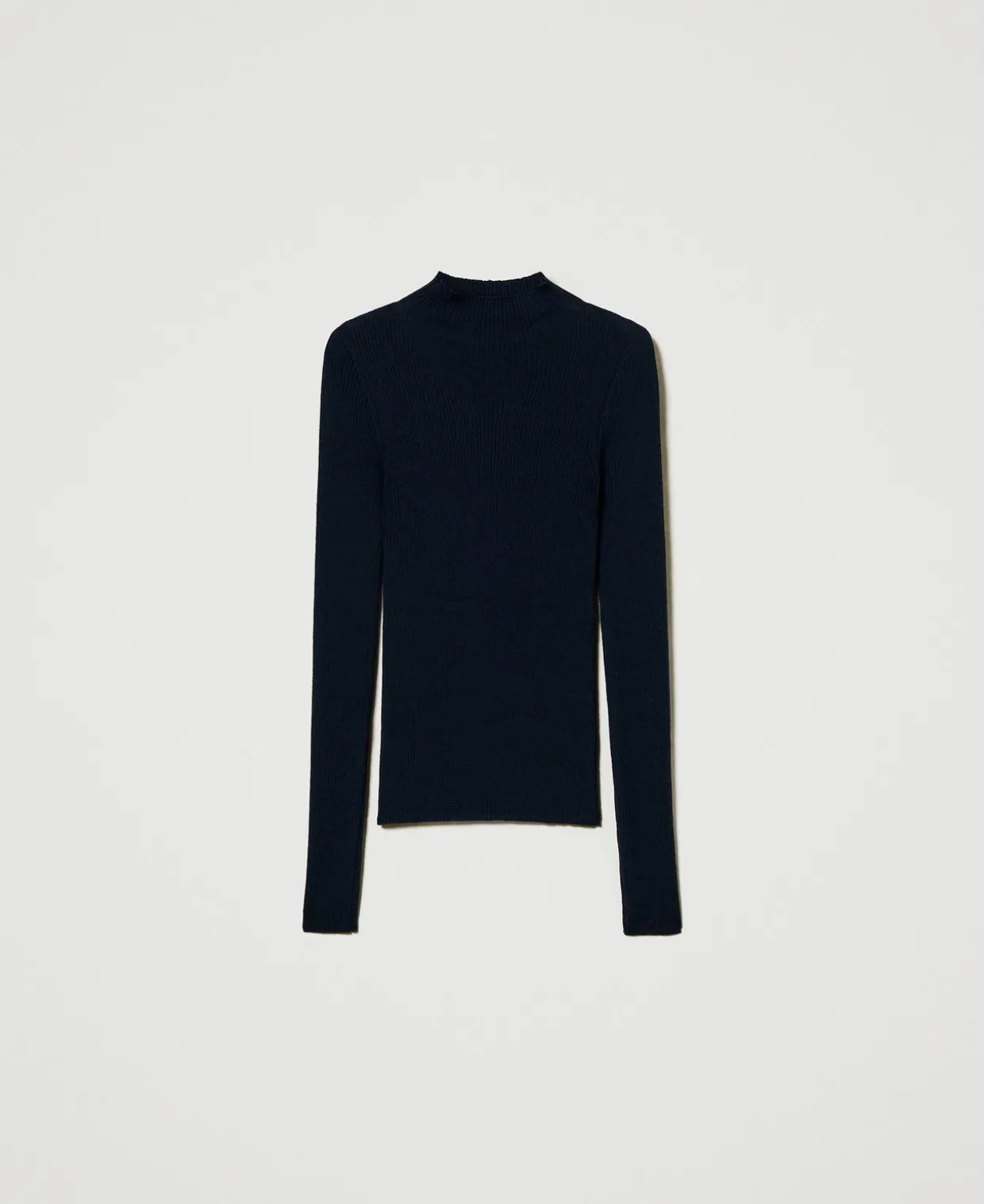 Nahtloser Stehkragenpullover Aus Wolle