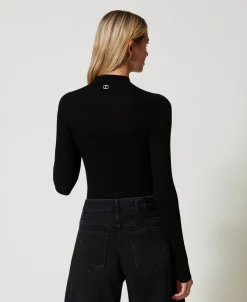 Nahtloser Stehkragenpullover Aus Wolle