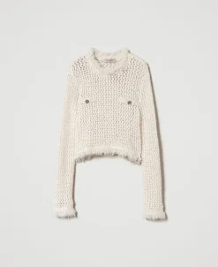 Netzpullover Aus Jacquard