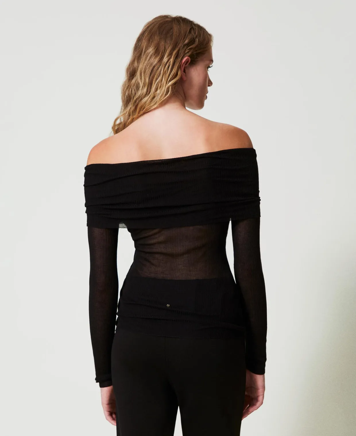 Off-Shoulder Pullover Aus Viskose