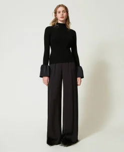 Palazzohose Aus Plissiertem Georgette