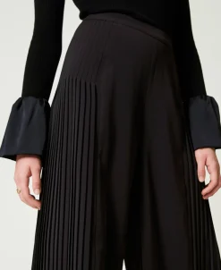 Palazzohose Aus Plissiertem Georgette