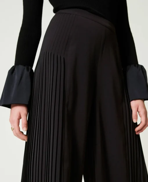Palazzohose Aus Plissiertem Georgette