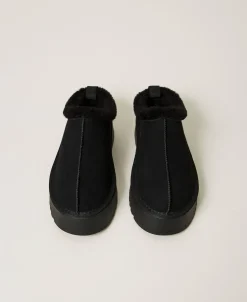 Pantolette Mit Pelzimitat