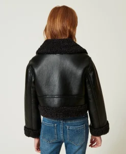 Pilotenjacke Mit Pelzimitat