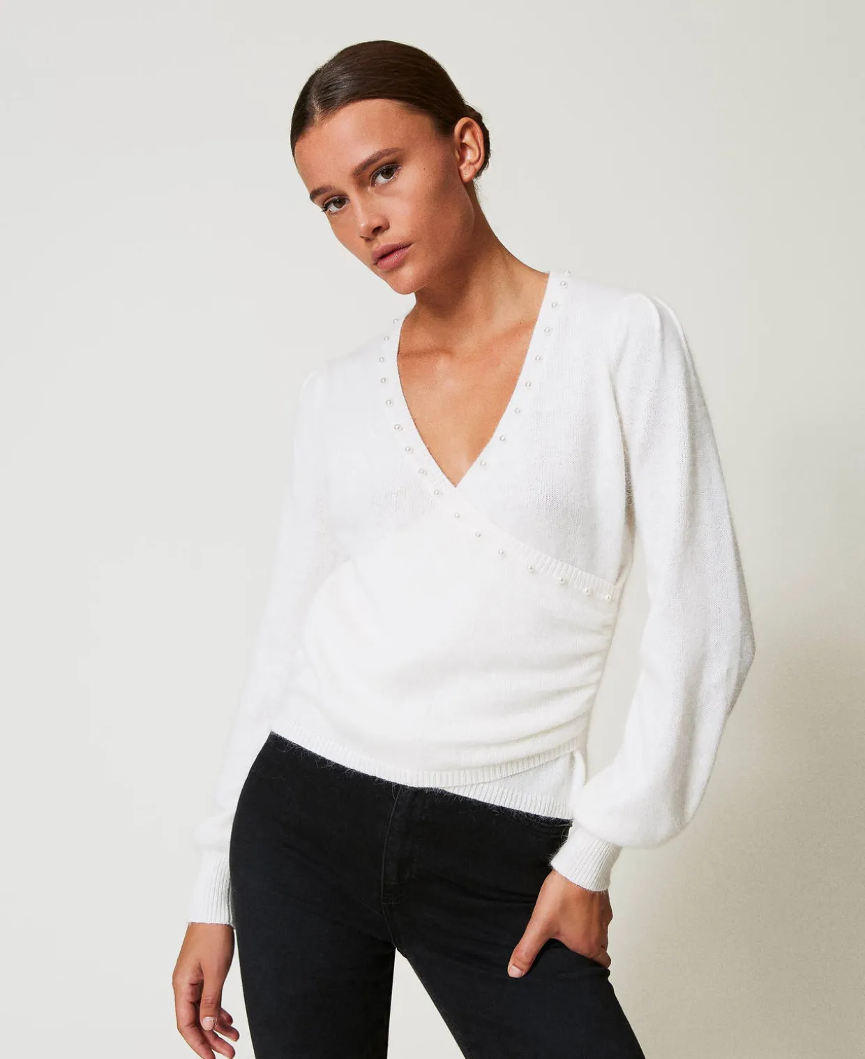 Pullover Aus Angoramischung Mit Perlen